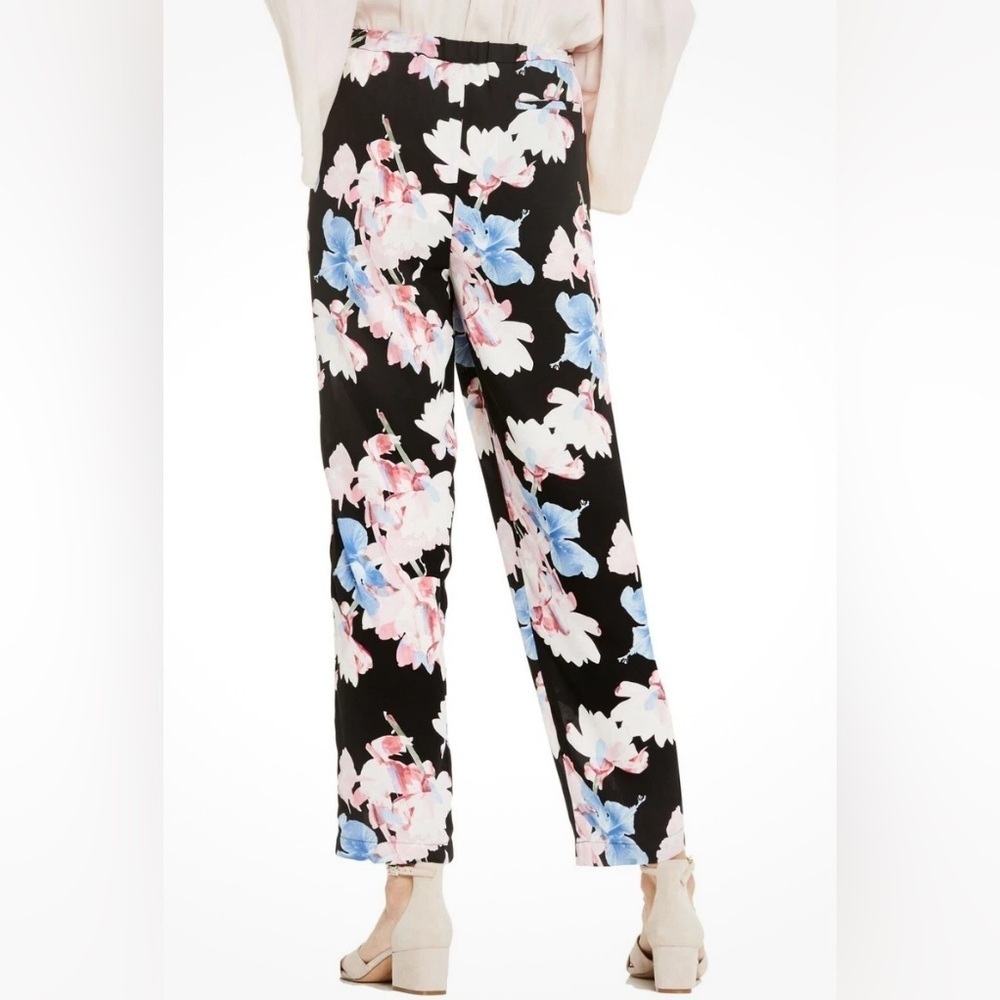 Vince Camuto Black Floral Pants with Pink and Blue